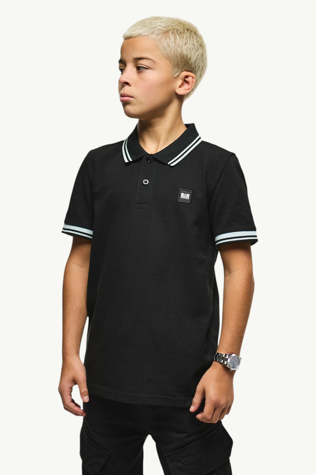weekend-offender-kids-levanto-polo-shirt-black-sea-spray-blue-2 Weekend Offender Kids Levanto Polo Shirt Black/Sea Spray Blue KIDSPO3A13-BLAKSEAS