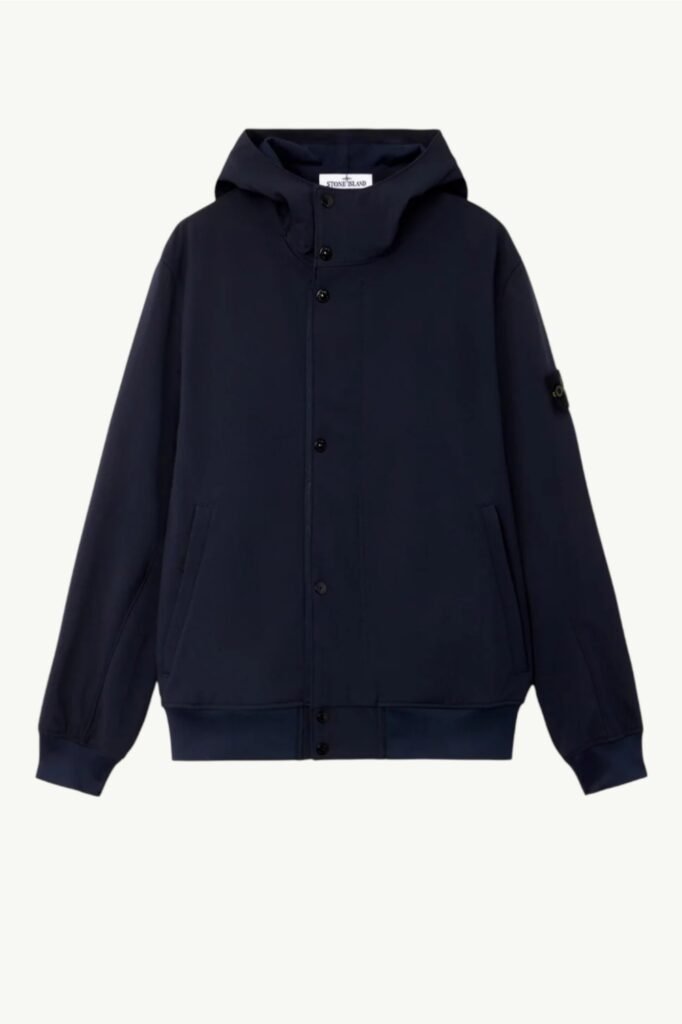 Stone Island Light Soft Shell-R E.Dye® Technology In Recycled Polyester Navy Blue L1S154100118-S0A22-V0020
