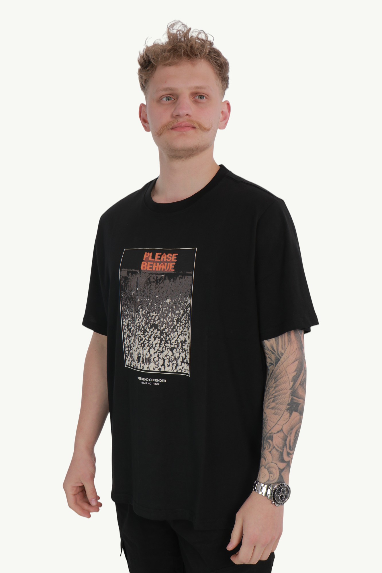 weekend-offender-behave-graphic-t-shirt-black-2 Weekend Offender Behave Graphic T-Shirt Black - PT1B01-BLACK