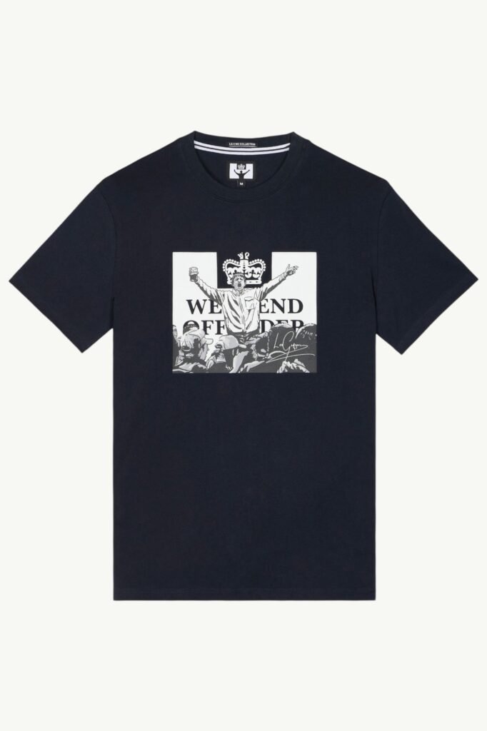 Weekend Offender Leo Gregory Mono Graphic T-Shirt Navy - PT3A05-Navy