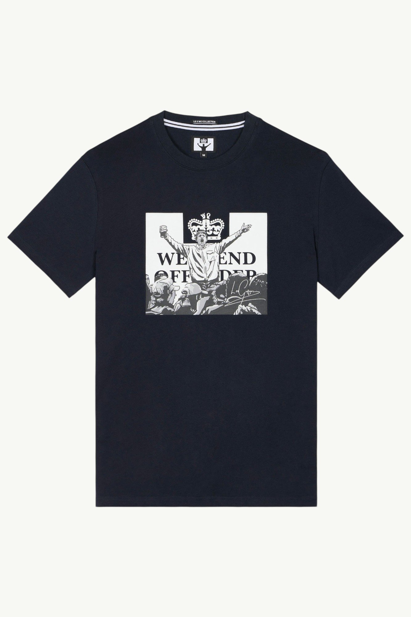 Weekend Offender Leo Gregory Mono Graphic T-Shirt Navy - PT3A05-Navy