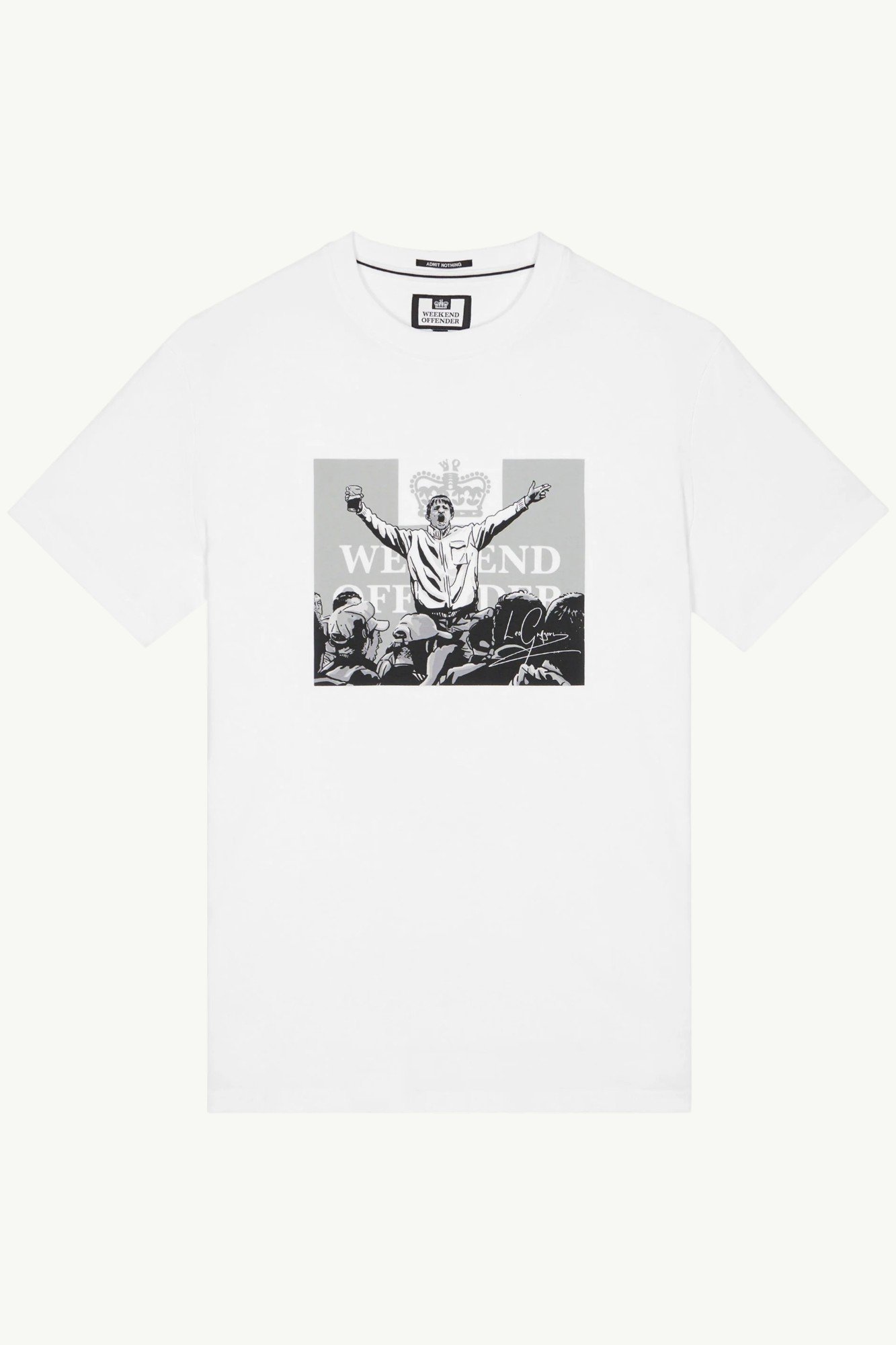 Weekend Offender Leo Gregory Mono Graphic T-Shirt White - PT3A05-White