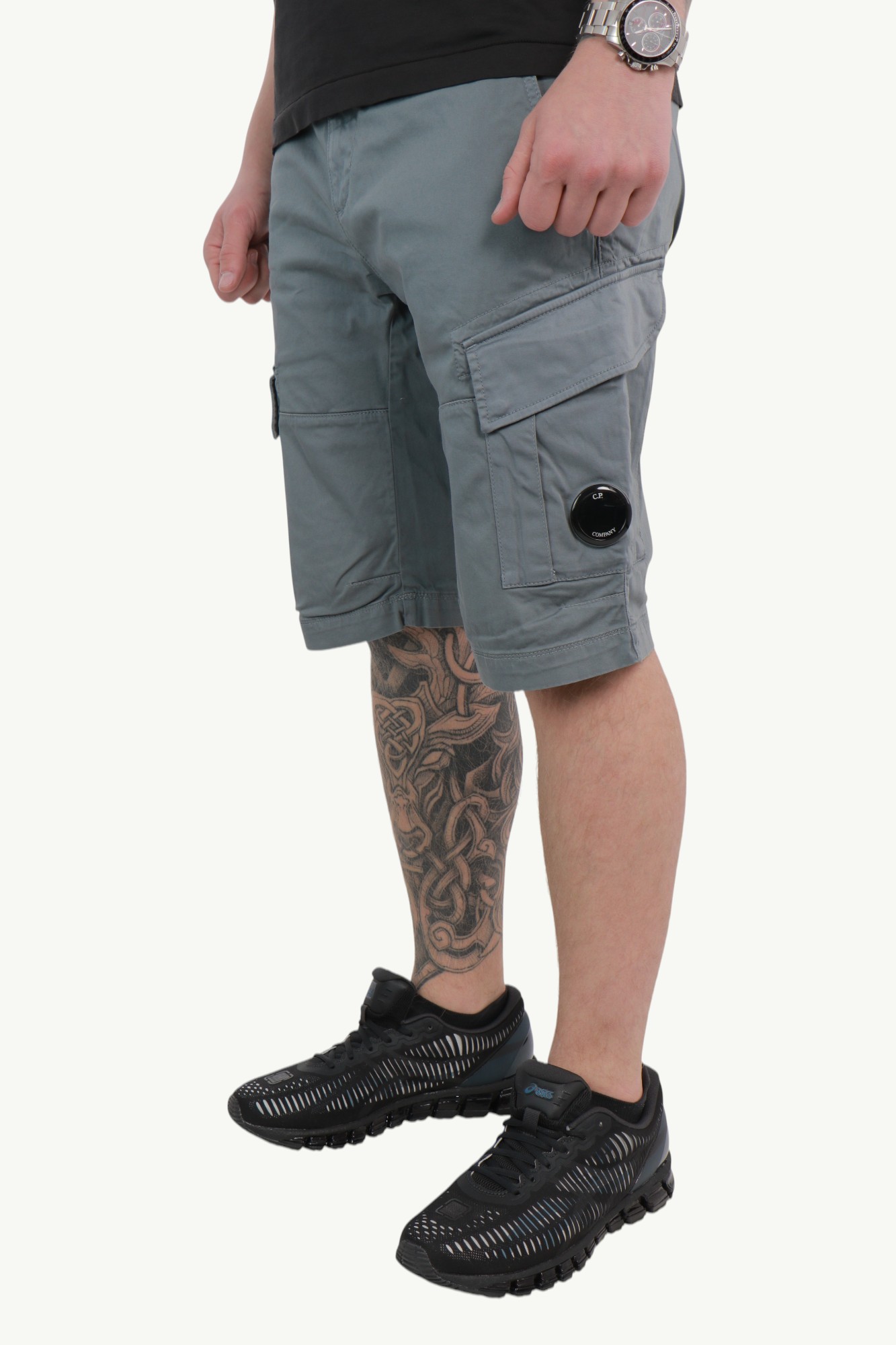 cp-company-bermuda-cargo-satin-stretch-shorts-grey-18cmbe116a005694g872-1 C.P. Company Bermuda Cargo Satin Stretch Shorts Grey - 18CMBE116A-005694G-872