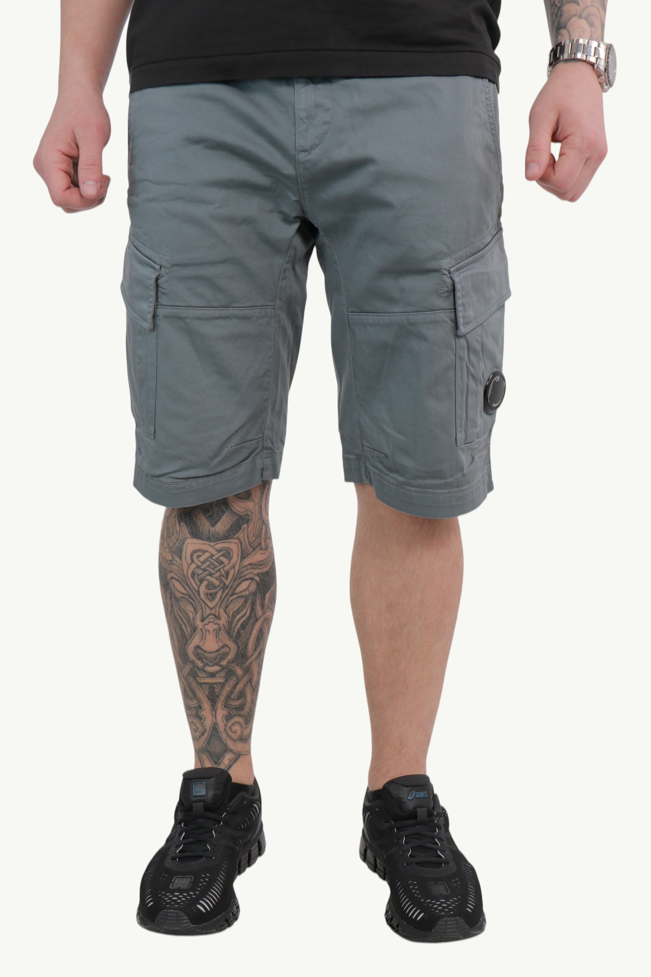 cp-company-bermuda-cargo-satin-stretch-shorts-grey-18cmbe116a005694g872-2 C.P. Company Bermuda Cargo Satin Stretch Shorts Grey - 18CMBE116A-005694G-872