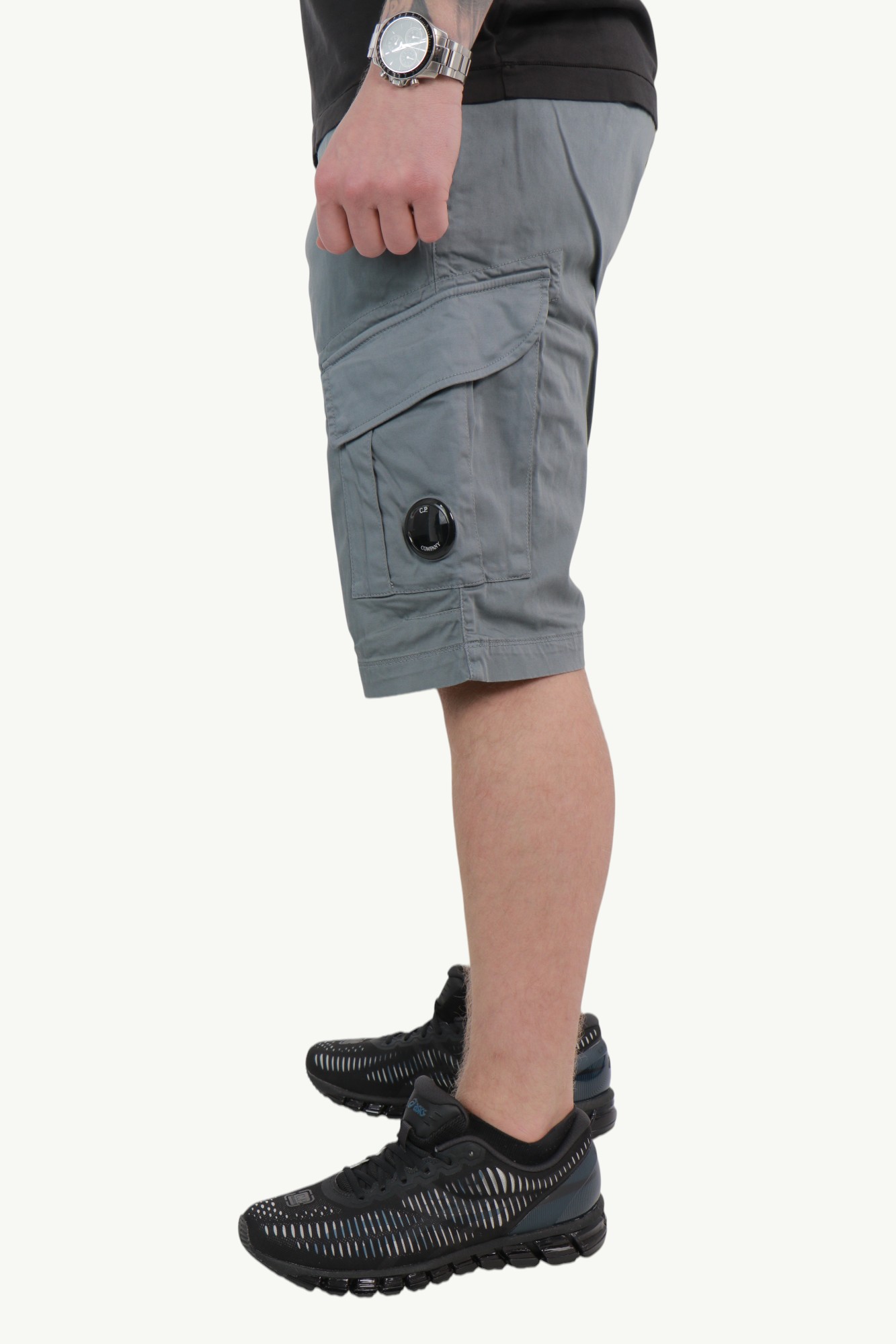 cp-company-bermuda-cargo-satin-stretch-shorts-grey-18cmbe116a005694g872-3 C.P. Company Bermuda Cargo Satin Stretch Shorts Grey - 18CMBE116A-005694G-872