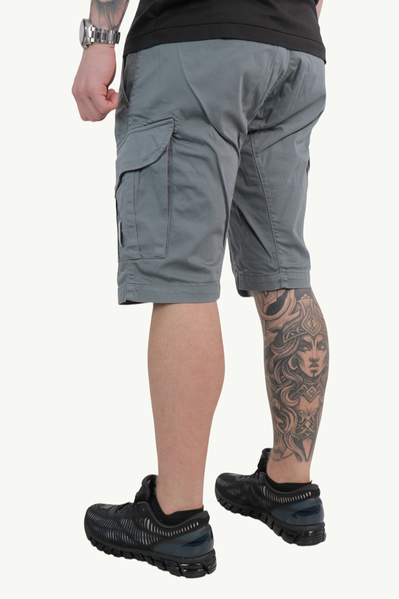 cp-company-bermuda-cargo-satin-stretch-shorts-grey-18cmbe116a005694g872-4 C.P. Company Bermuda Cargo Satin Stretch Shorts Grey - 18CMBE116A-005694G-872