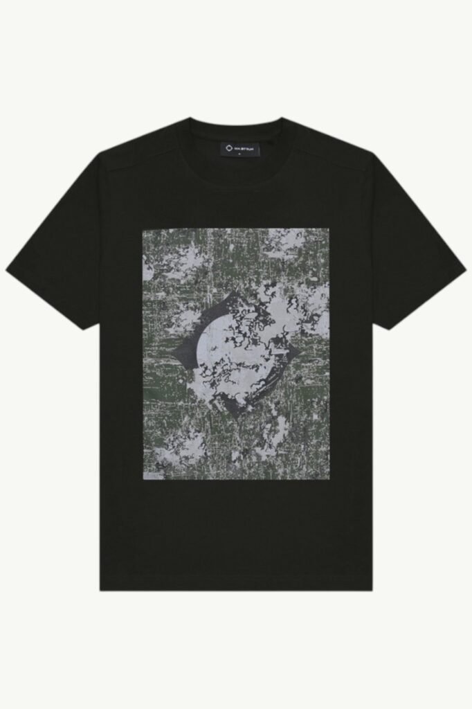 Ma.Strum Decay Print Tee T-Shirt Jet Black - MAS8391-M000