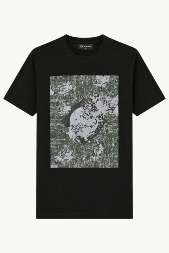 Ma.Strum Decay Print Tee T-Shirt Jet Black - MAS8391-M000