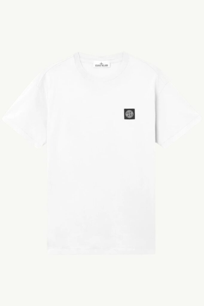 Stone Island 60/2 Cotton Jersey Compass Logo Patch T-Shirt White - L1S152100027-S0013-V0001