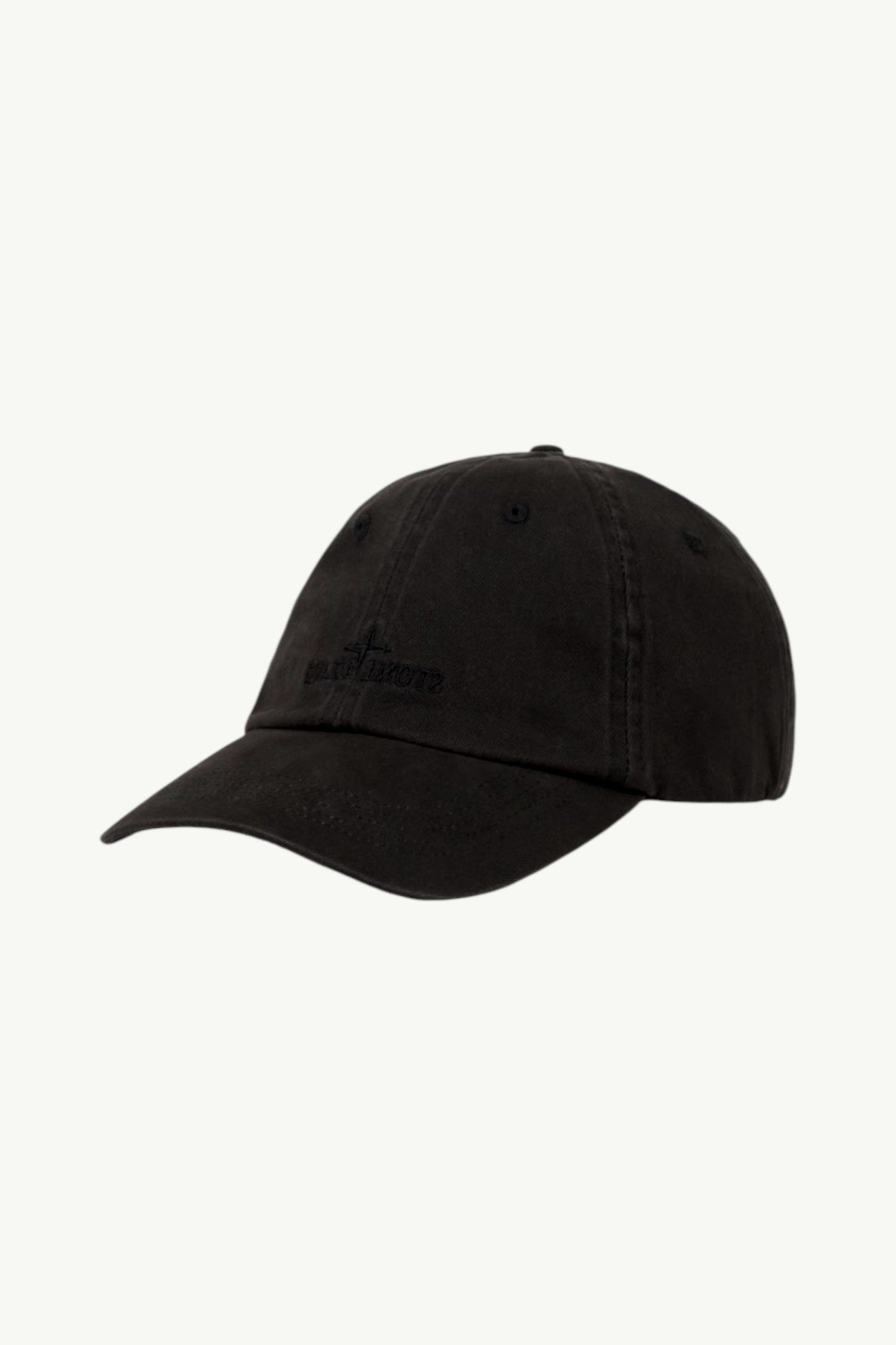 Stone Island Brushed Cotton Gabardine Logo Cap Black - L1S159100002-S0106-V0029