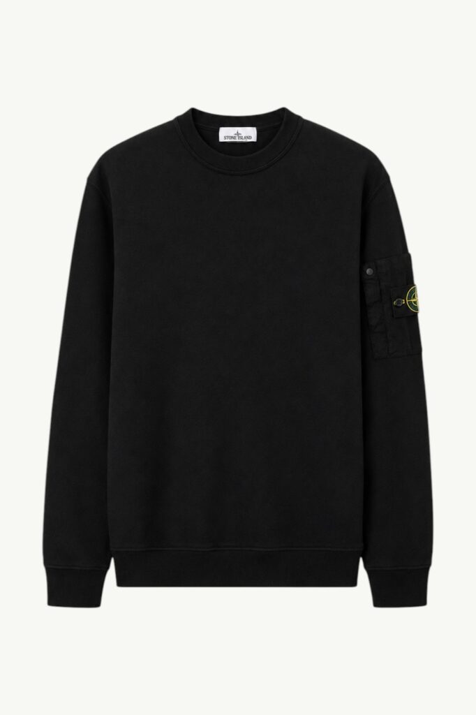 Stone Island Cotton Fleece Regular-fit With Pocket Sweatshirt Black – L1S156100019-S0410-V0029