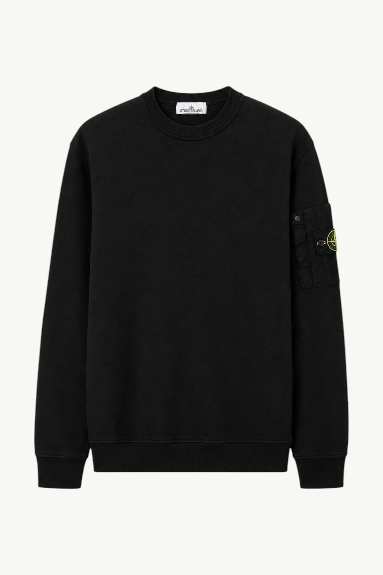 Stone Island Cotton Fleece Regular-fit With Pocket Sweatshirt Black – L1S156100019-S0410-V0029