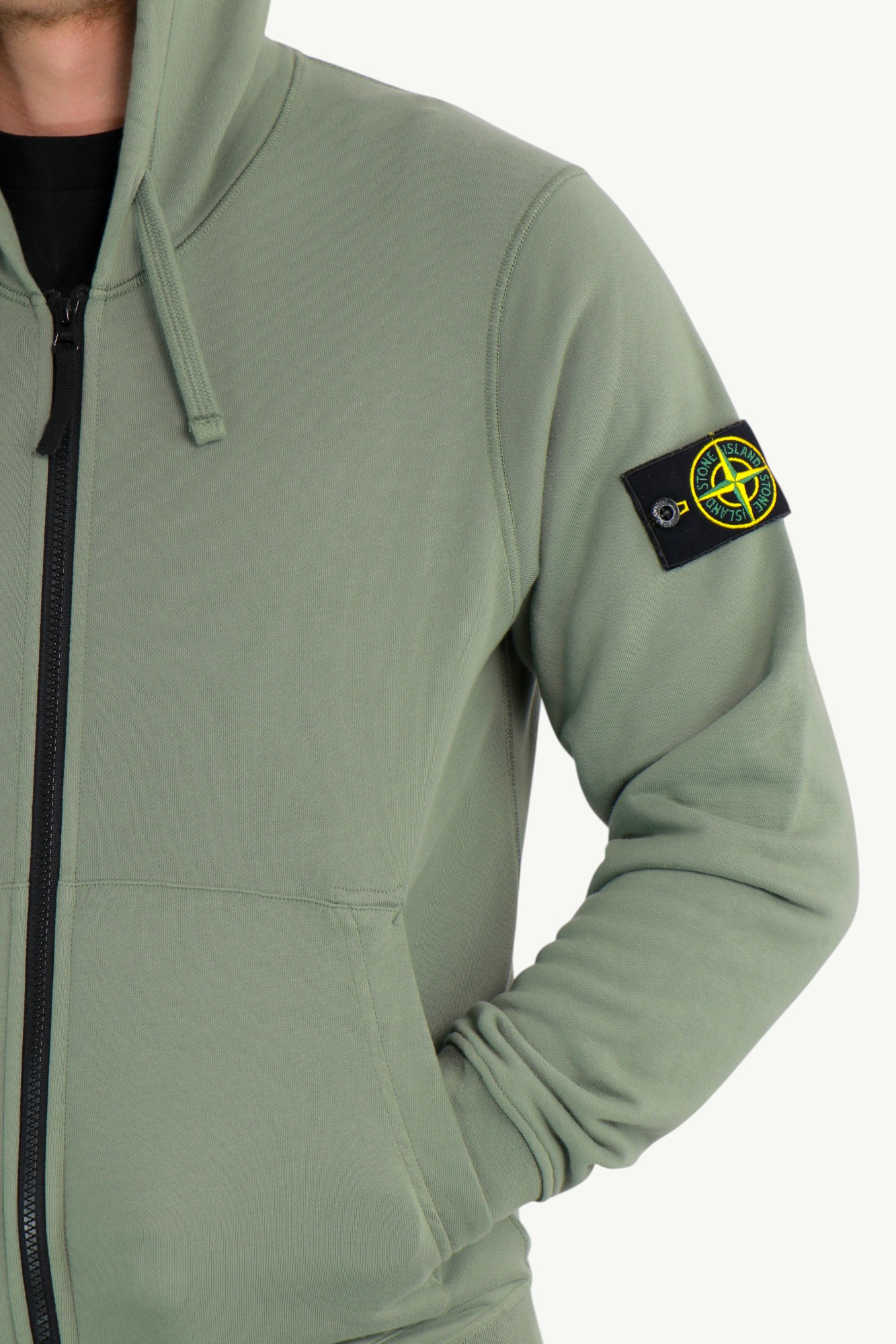 stone-island-cotton-fleece-zip-hoodie-green-k1s156100042s0051v0055-6 Stone Island Cotton Fleece Zip Hoodie Green K1S156100042-S0051-V0055