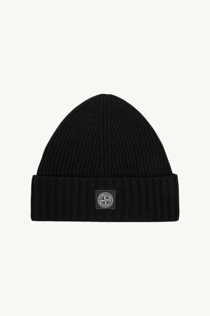 Stone Island Junior Light Wool Compass Patch Hat Black - K2S16N100003-S00M3-V0029