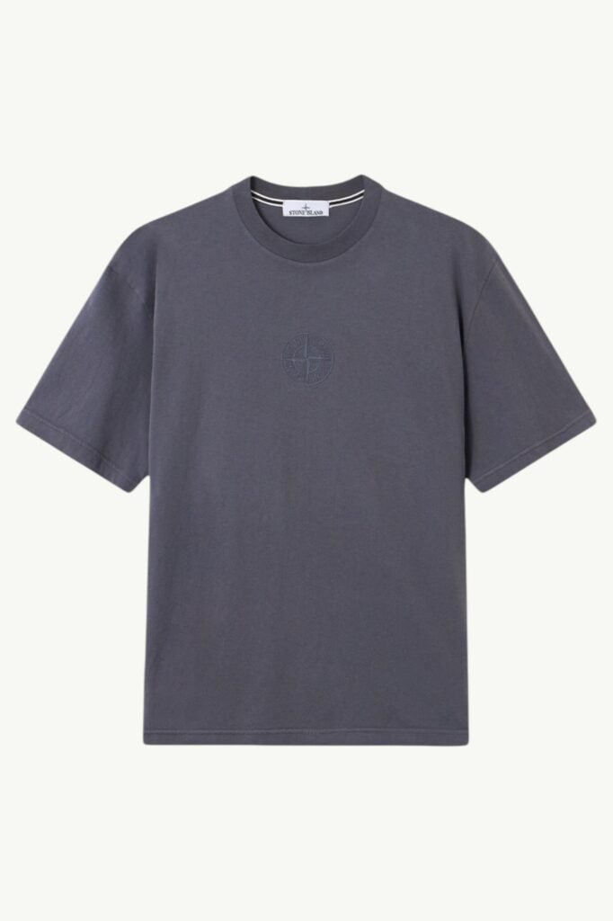 Stone Island Organic Cotton Jersey Camo Compass Print T-Shirt Blue Grey - L1S152100001-S0E14-V002D