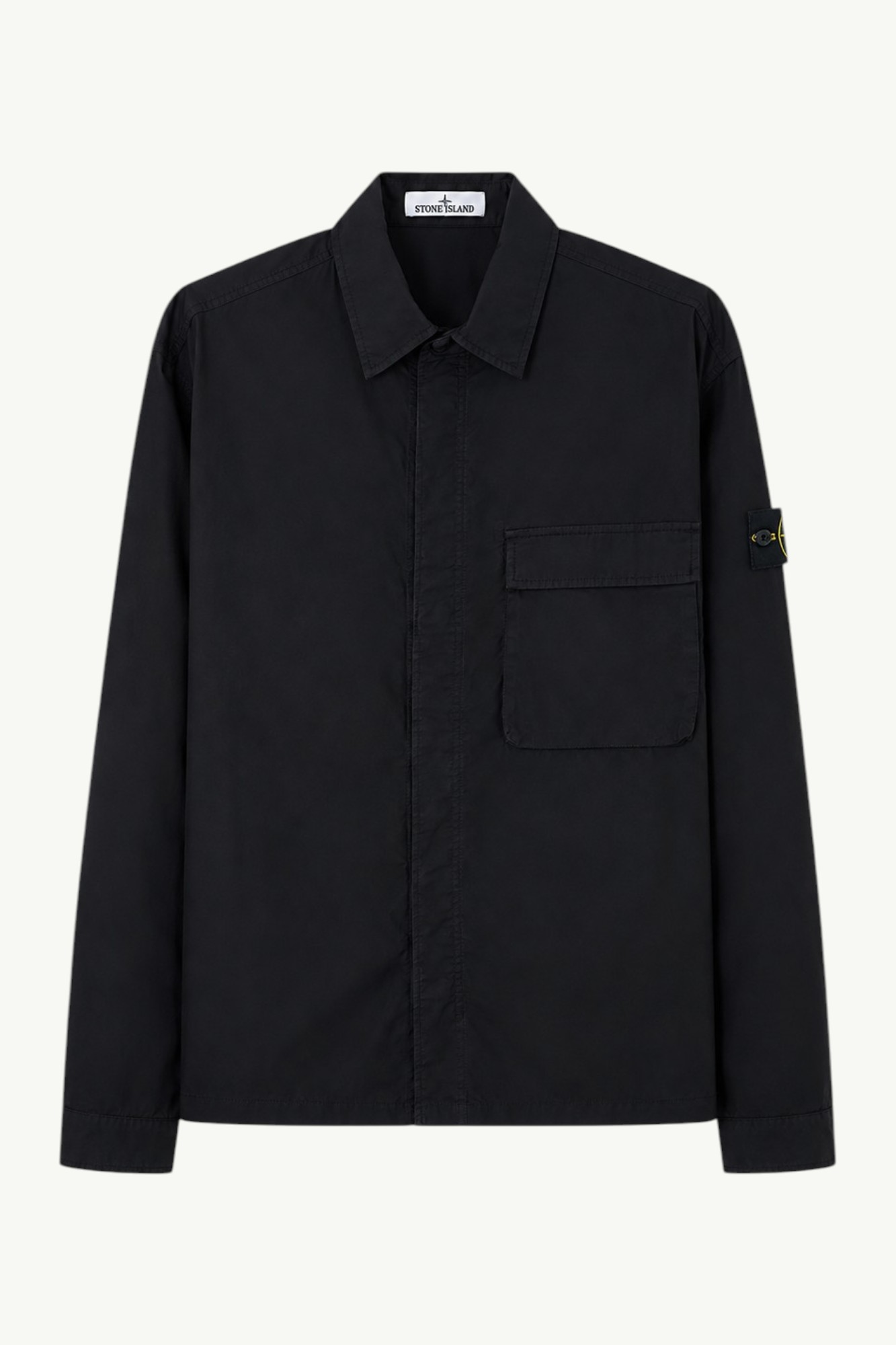 Stone Island Stretch Cotton Tela 'Paracadute' Comfort-fit Overshirt Black - L1S151200032-S0003-V0029