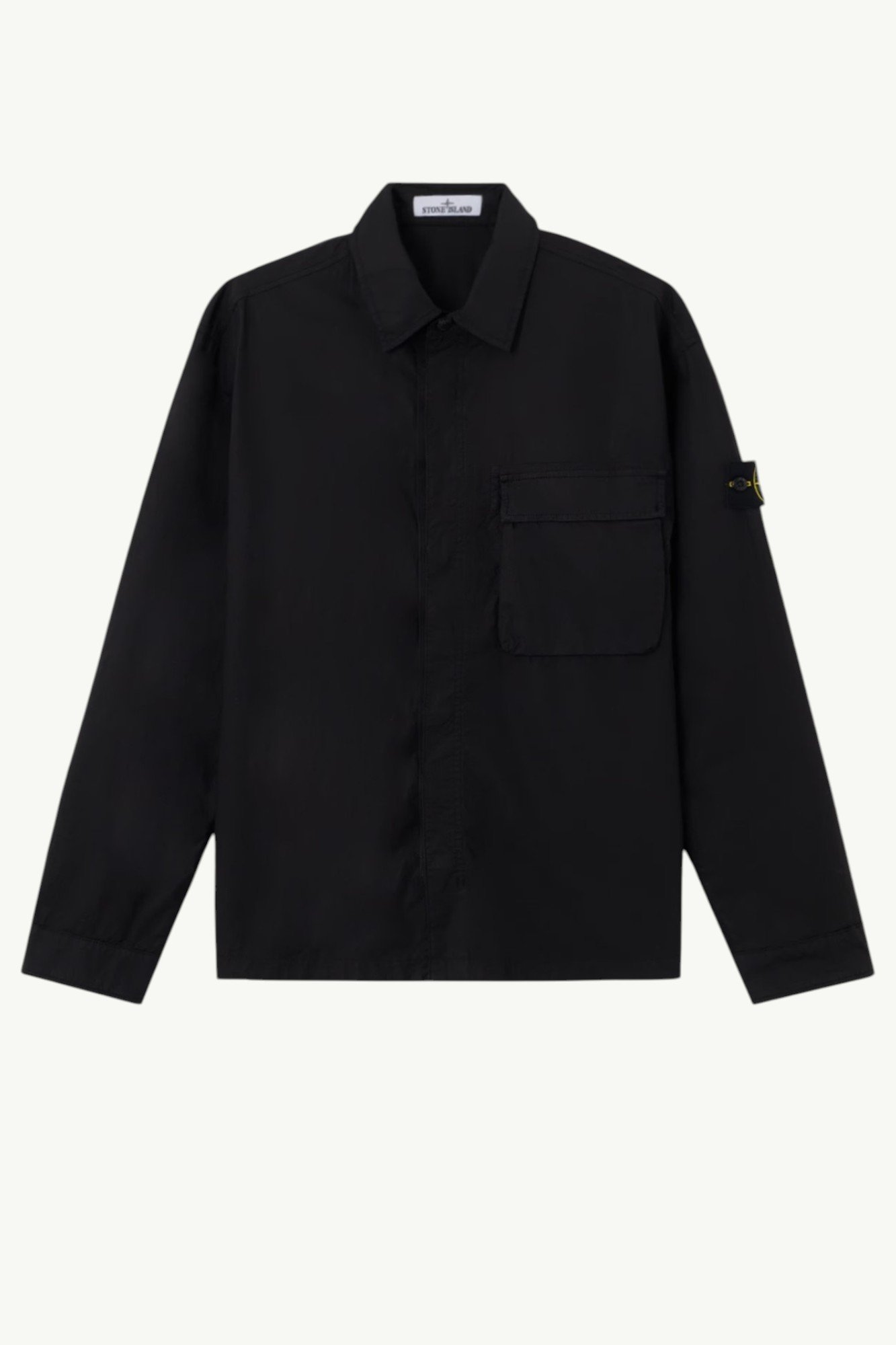 Stone Island Stretch Cotton Tela ‘Paracadute’ Comfort-fit Overshirt Black L1S151200032-S0003-V0029