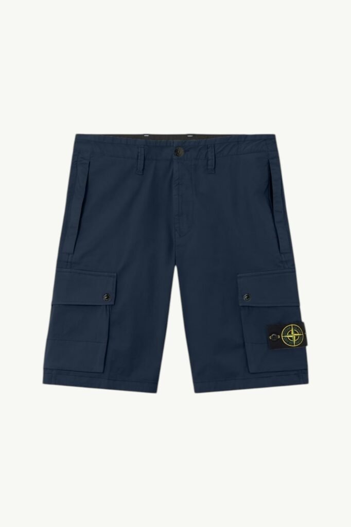Stone Island Stretch Organic Cotton Twill Shorts Navy Blue - L1S15L100019-S0A10-V0020