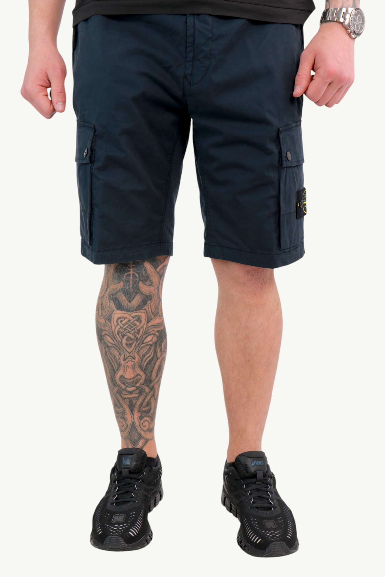stone-island-stretch-organic-cotton-twill-shorts-navy-blue-l1s15l100019s0a10v0020-2 Stone Island Stretch Organic Cotton Twill Shorts Navy Blue - L1S15L100019-S0A10-V0020