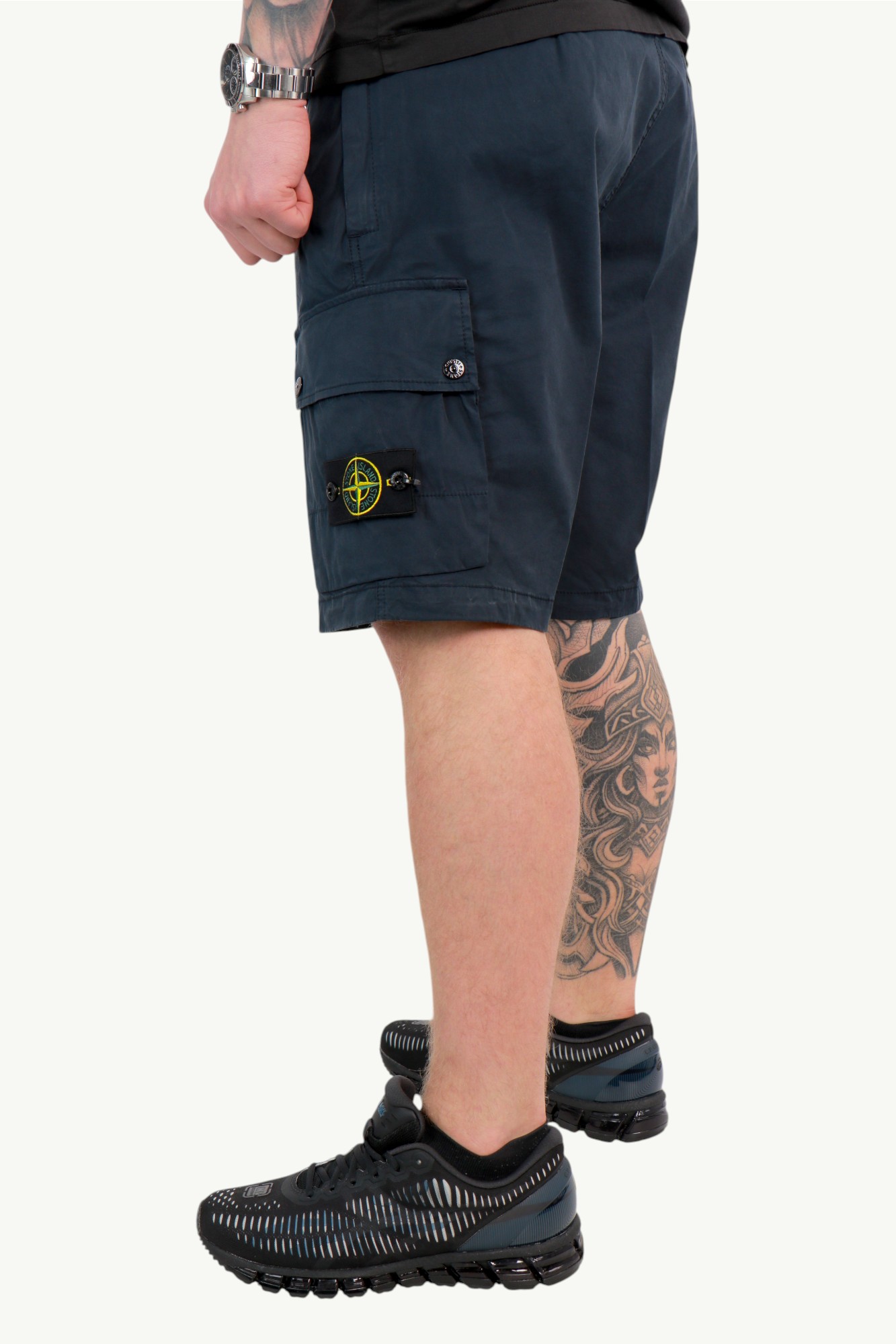 stone-island-stretch-organic-cotton-twill-shorts-navy-blue-l1s15l100019s0a10v0020-4 Stone Island Stretch Organic Cotton Twill Shorts Navy Blue - L1S15L100019-S0A10-V0020