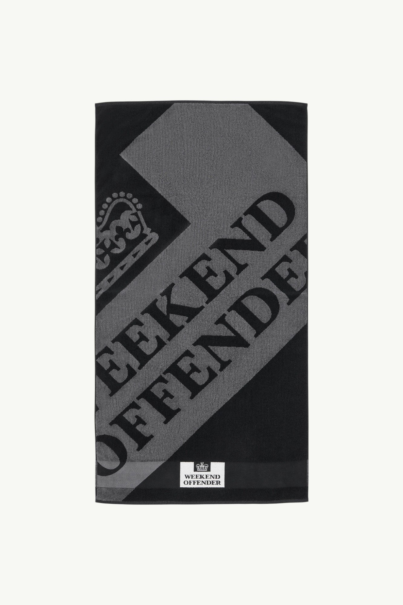 Weekend Offender Beach Towel Black/Grey Large Diagonal Logo - ACSS2006-BLACK-ONESIZE