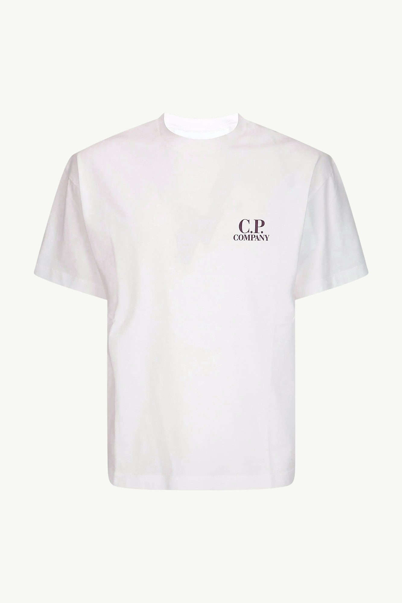 C.P. Company 30/1 Jersey Short Sleeve Printed Graphics T-Shirt White / Brown 19CMTS103A-005100W-103