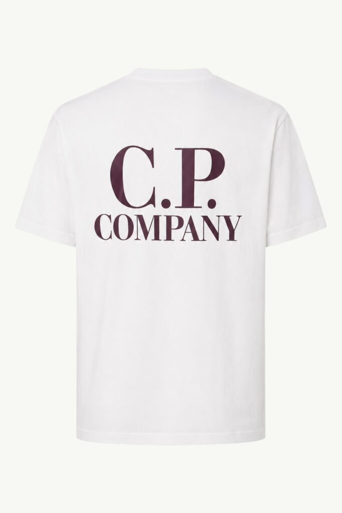 Футболка C.P. Company 30/1 Jersey Short Sleeve Printed Graphics T-Shirt White / Brown