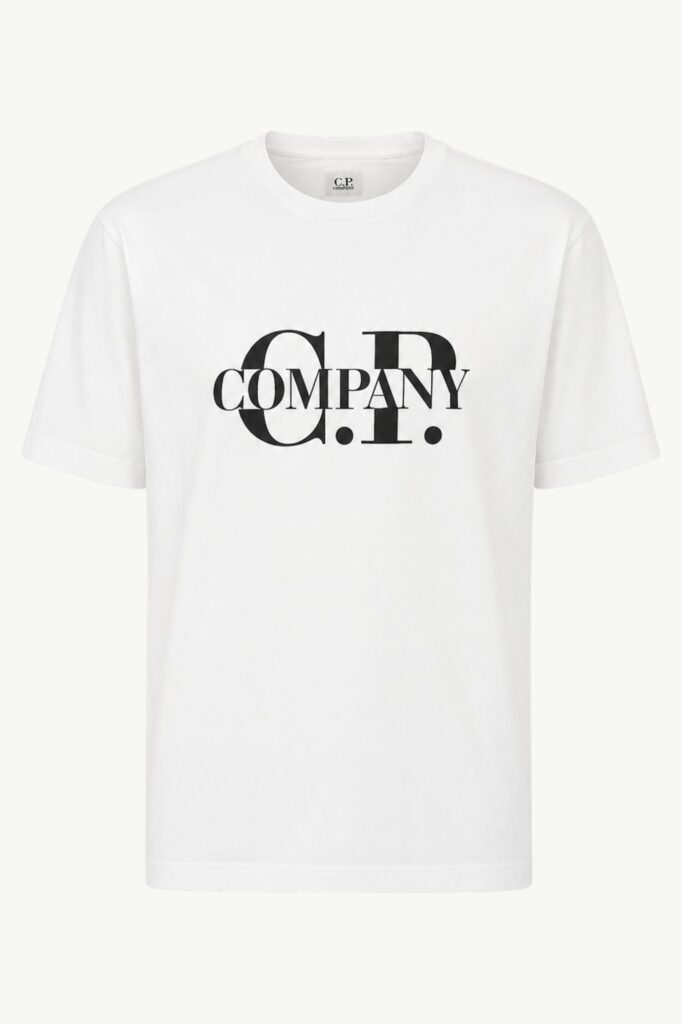C.P. Company 30/1 Jersey Sleeve Logo T-Shirt White - 15CMTS239A-005100W-103