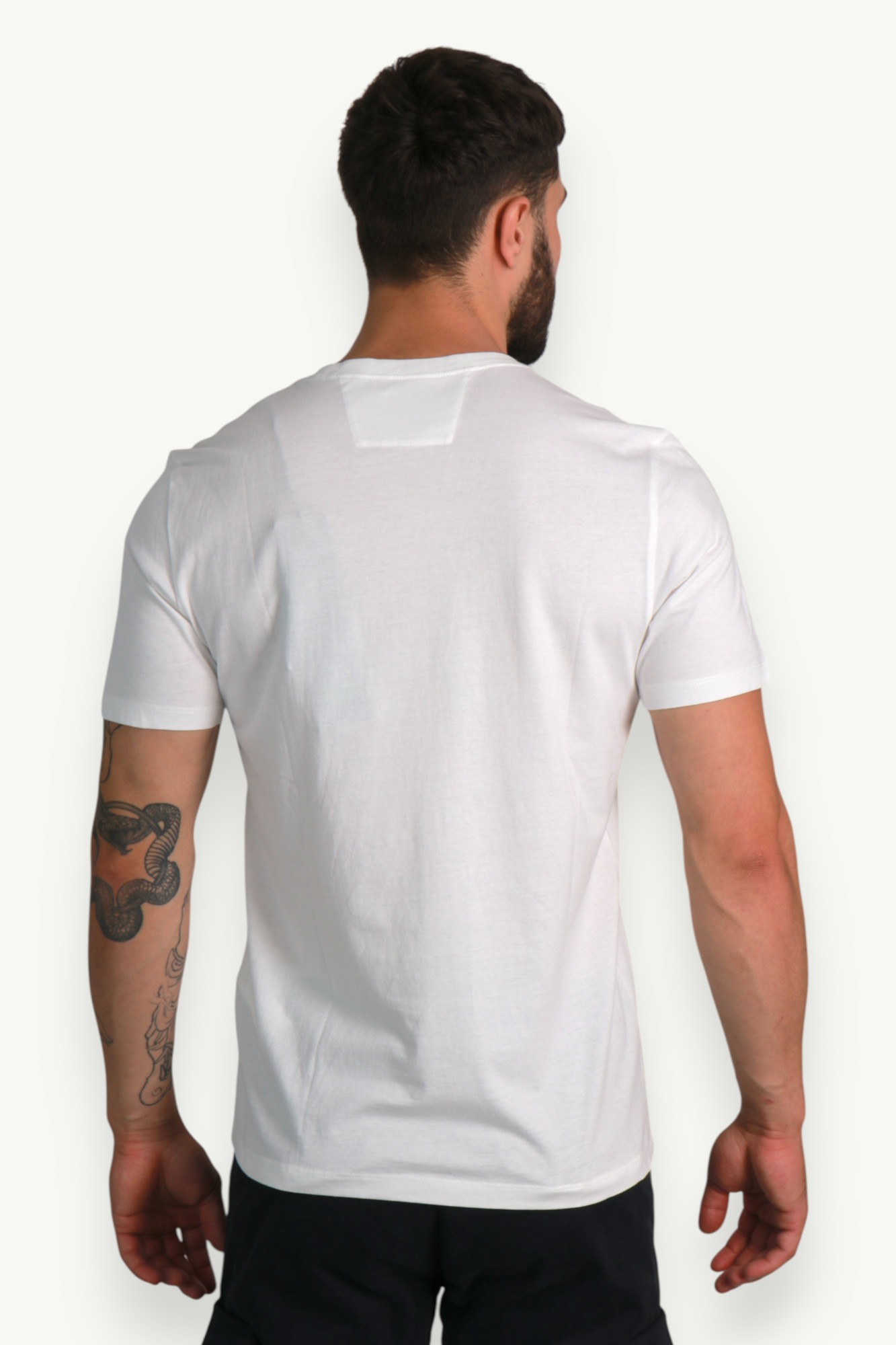 C.P. Company 30/1 Jersey Sleeve Logo T-Shirt White 15CMTS239A-005100W-103