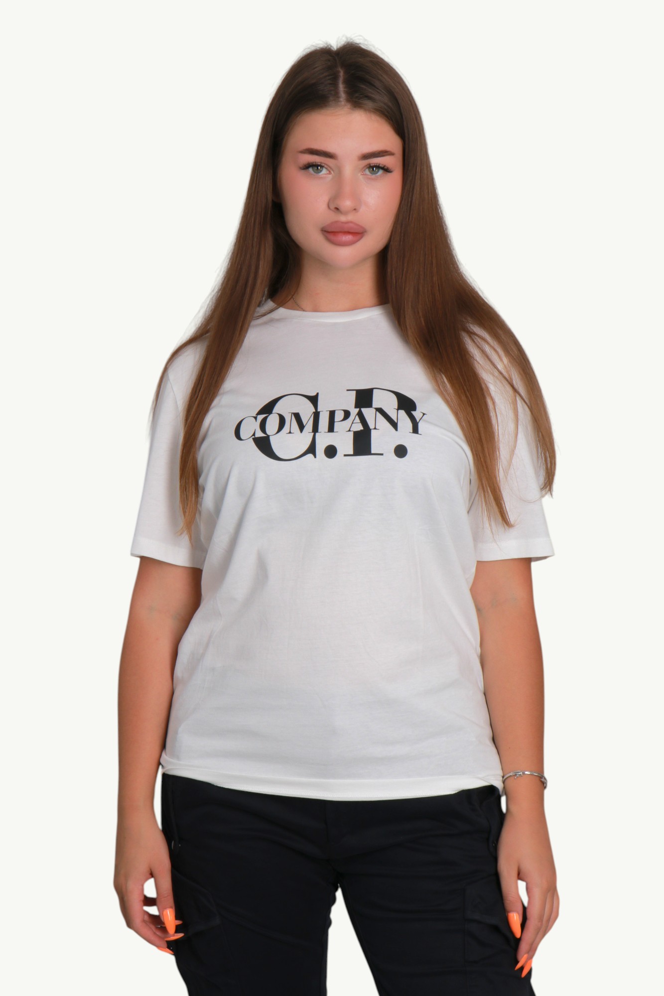 C.P. Company 30/1 Jersey Sleeve Logo T-Shirt White 15CMTS239A-005100W-103