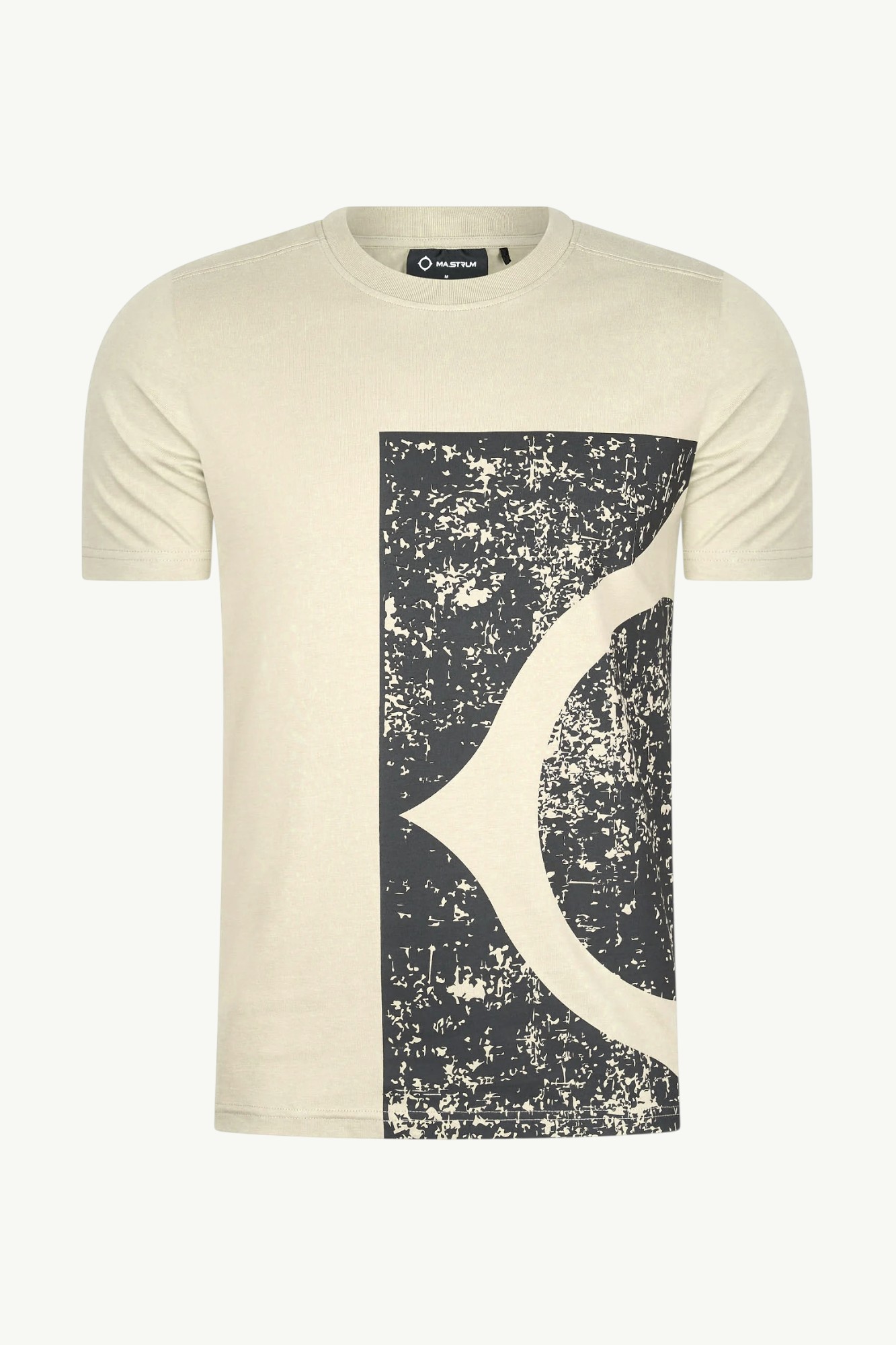 Ma.Strum Stencil Block Print Tee T-Shirt Sand - MAS8392-M006