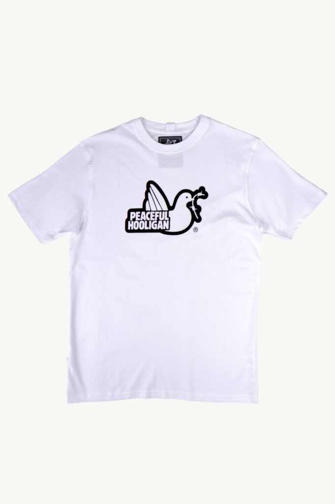 Peaceful Hooligan Outline T-Shirt White