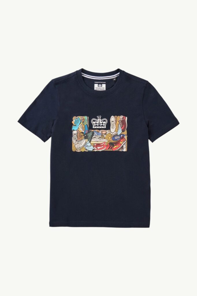 Weekend Offender Kids D'arblay Graphic T-Shirt Navy KIDSPT1B06-NAVY