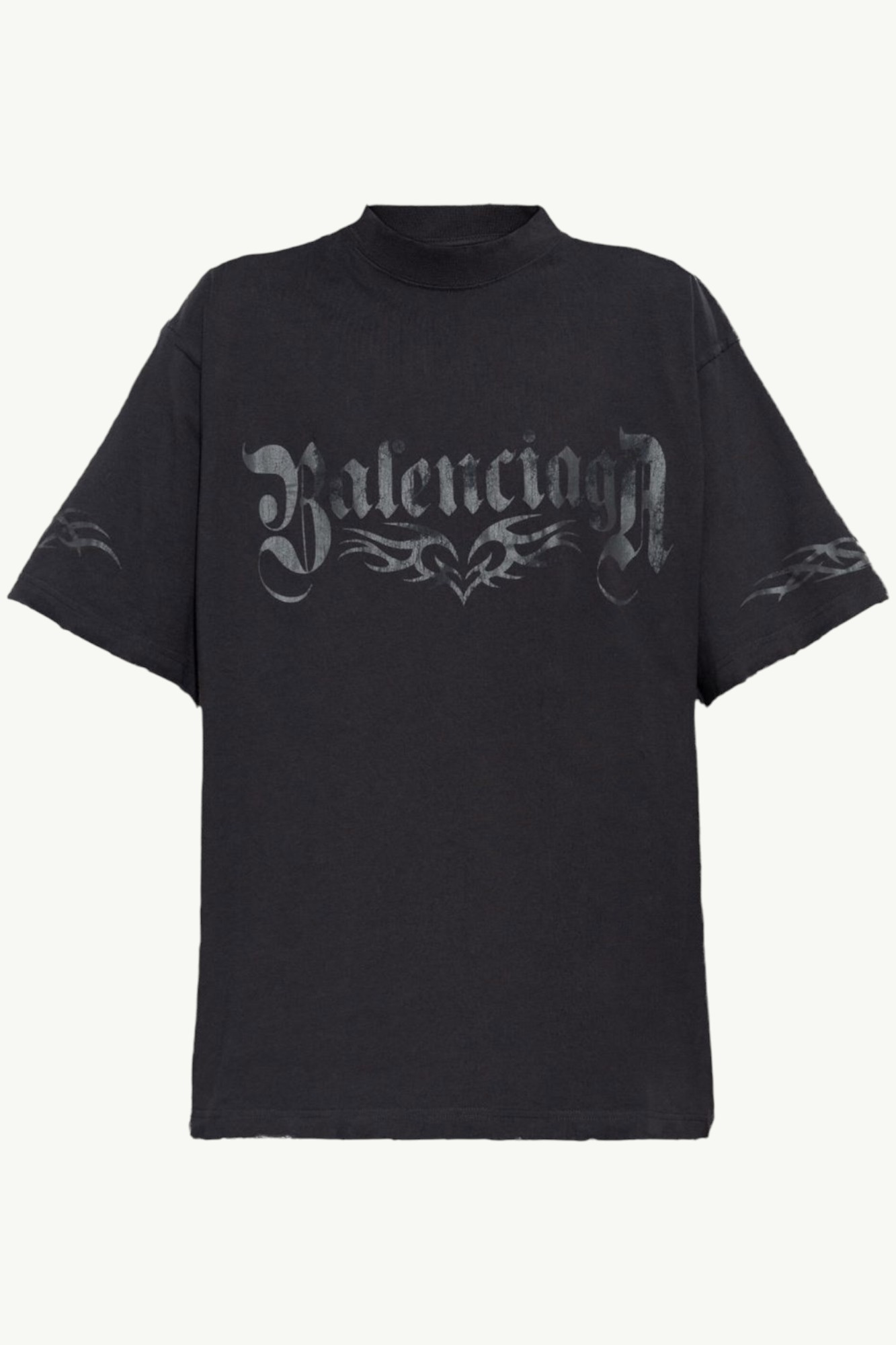 Balenciaga Logo Oversized Cotton Jersey T-shirt Black - 764235-TRVA3-1576