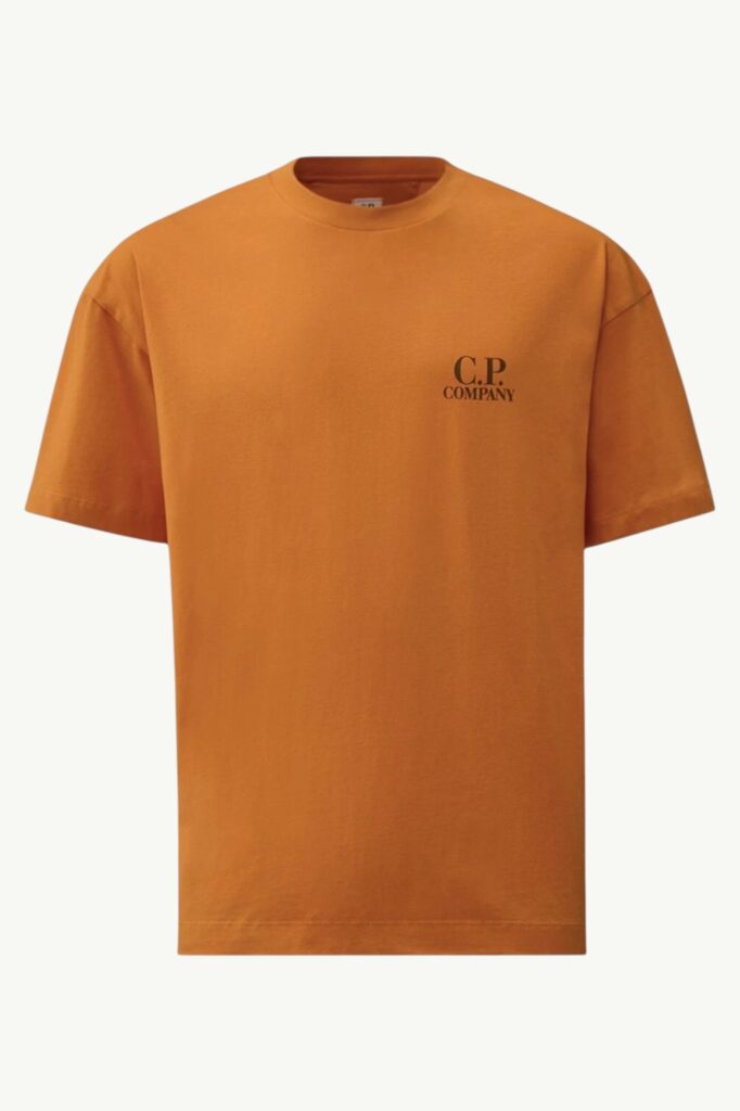 C.P. Company 30/1 Jersey Short Sleeve Printed Graphics T-Shirt Desert Sun – Orange - 20CMTS086A-005100W-436