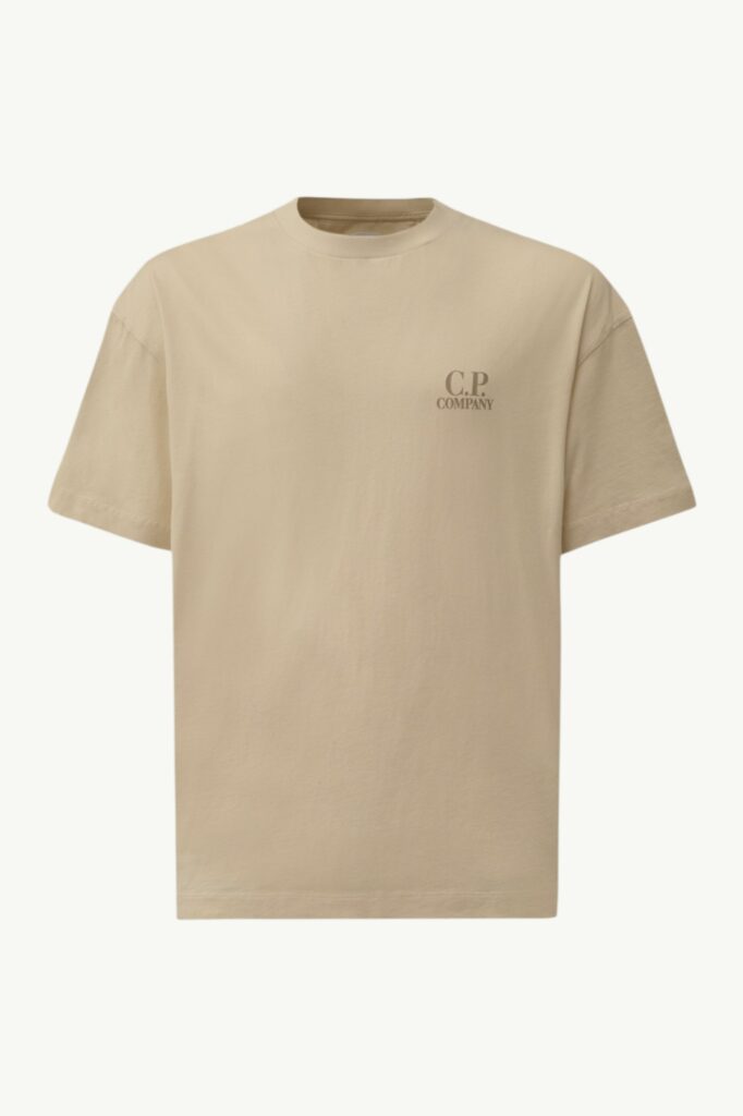 C.P. Company 30/1 Jersey Short Sleeve Printed Graphics T-Shirt Frozen Dew - White - 20CMTS086A-005100W-114