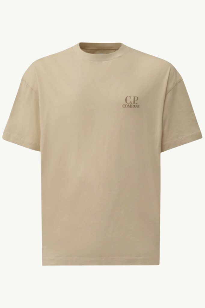 C.P. Company 30/1 Jersey Short Sleeve Printed Graphics T-Shirt Frozen Dew - White - 20CMTS086A-005100W-114