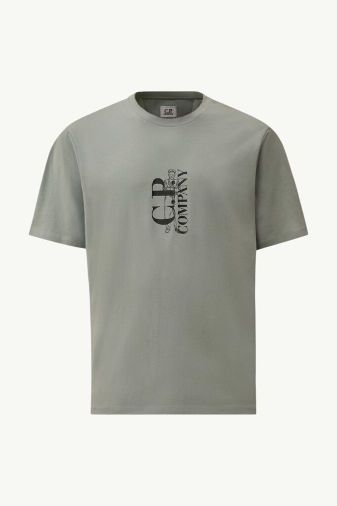 C.P. Company 30/1 Jersey Short Sleeve Printed T-Shirt Silver Blue - 20CMTS084A-005100W-809