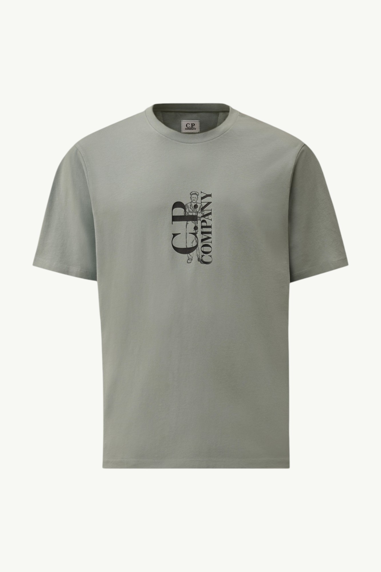 C.P. Company 30/1 Jersey Short Sleeve Printed T-Shirt Silver Blue - 20CMTS084A-005100W-809