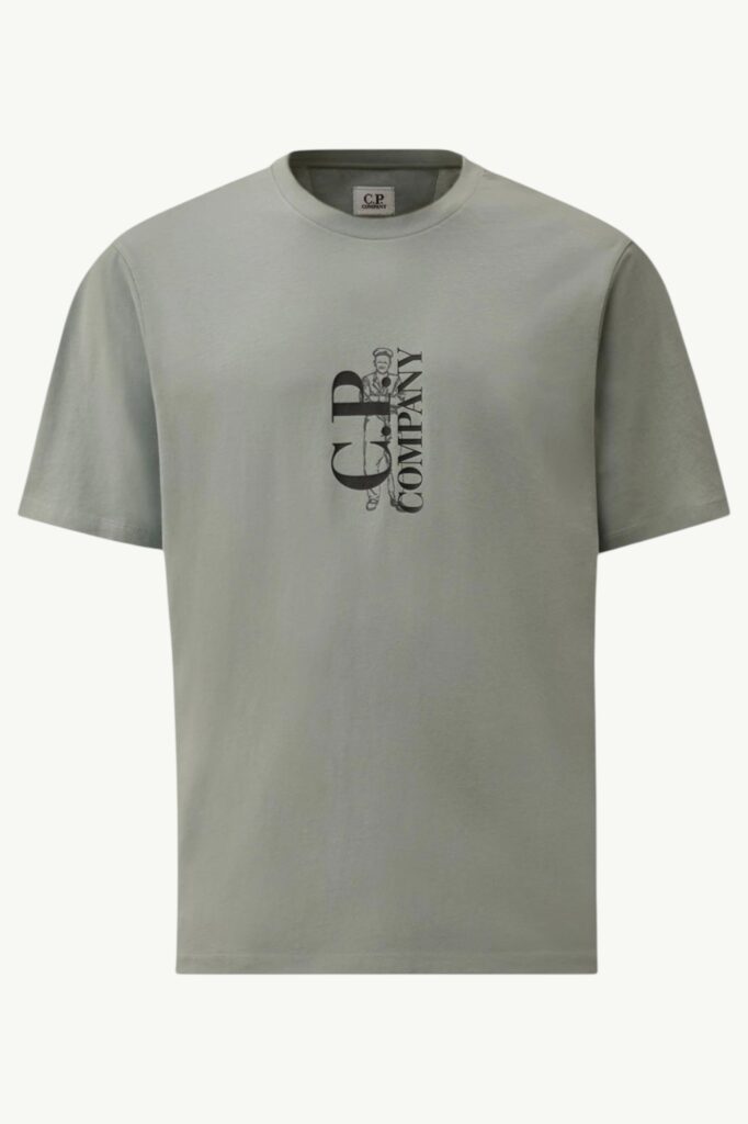 C.P. Company 30/1 Jersey Short Sleeve Printed T-Shirt Silver Blue - 20CMTS084A-005100W-809