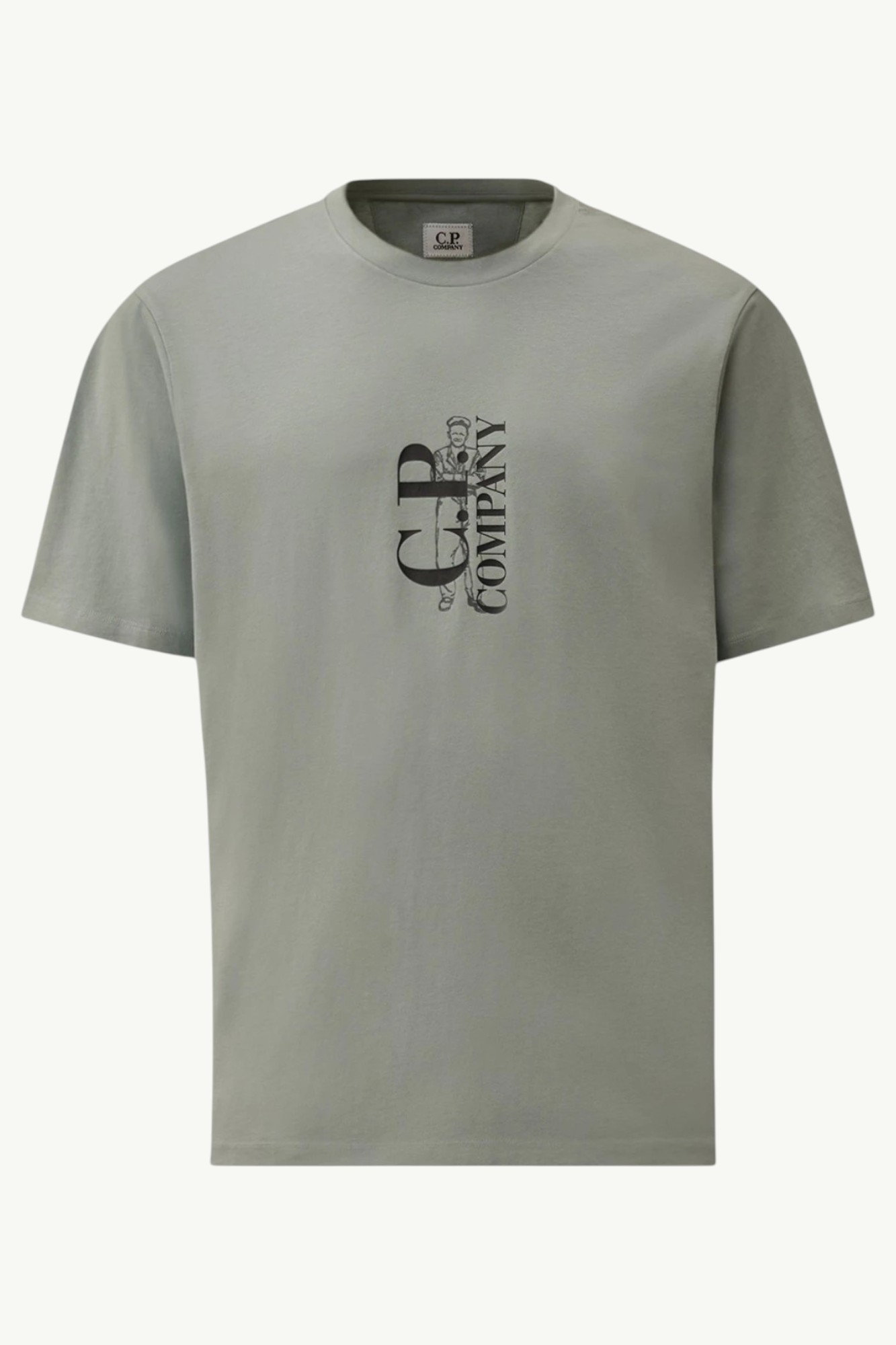 C.P. Company 30/1 Jersey Short Sleeve Printed T-Shirt Silver Blue - 20CMTS084A-005100W-809