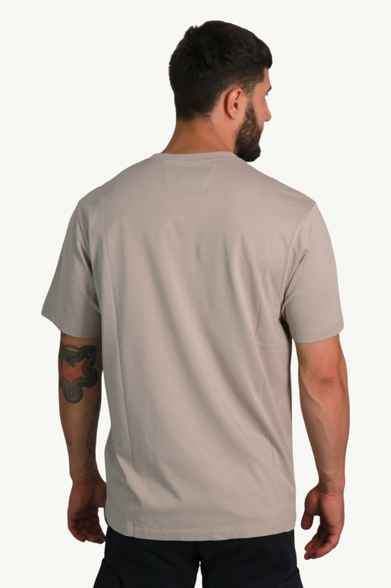 C.P. Company 30/1 Jersey Short Sleeve Printed T-Shirt Silver Blue 20CMTS084A-005100W-809