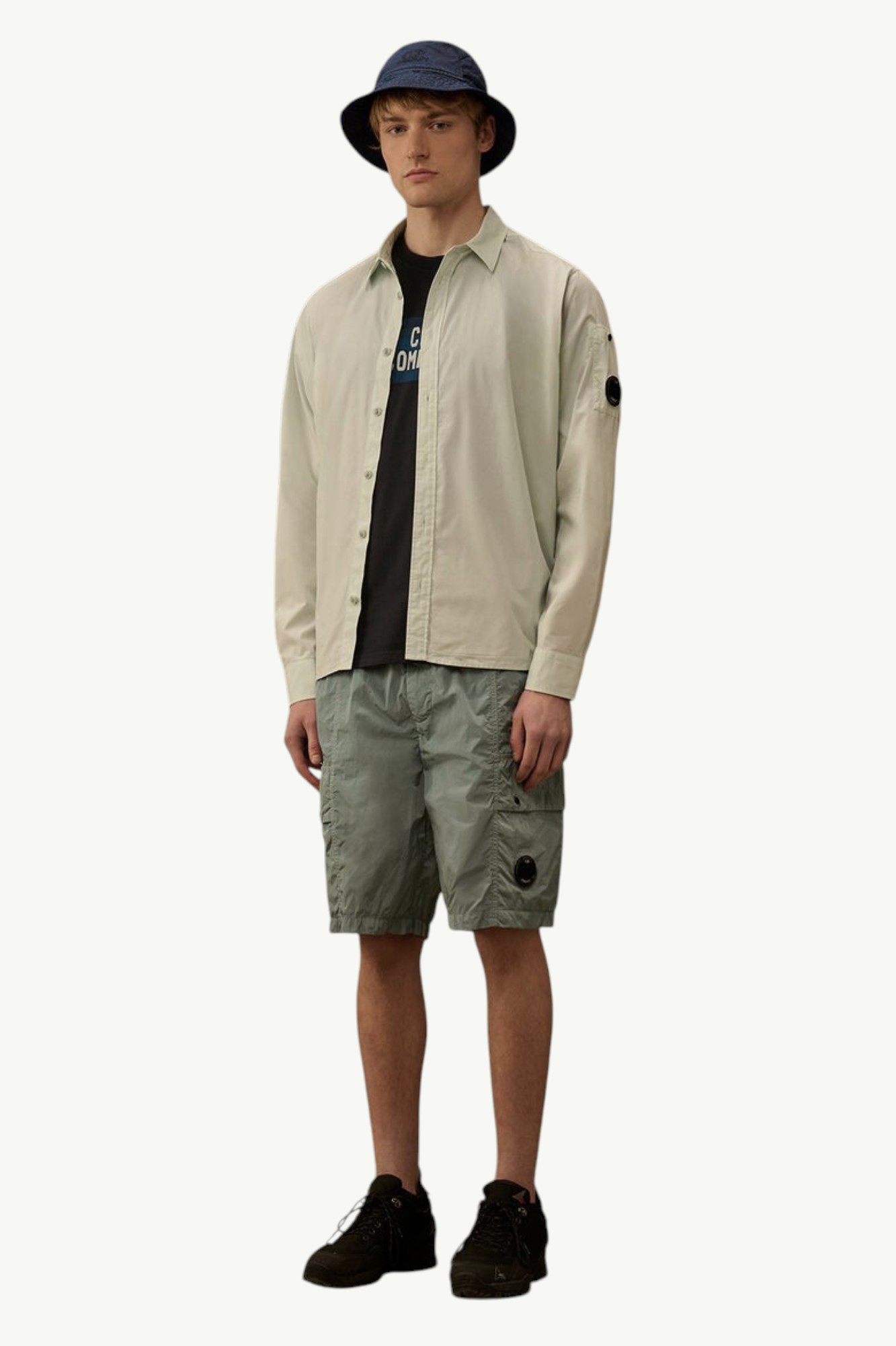 cp-company-chrome-r-lens-boxy-cargo-shorts-silver-blue-20cmbe031a005904g809-5 C.P. Company Chrome-R Lens Boxy Cargo Shorts Silver Blue - 20CMBE031A-005904G-809