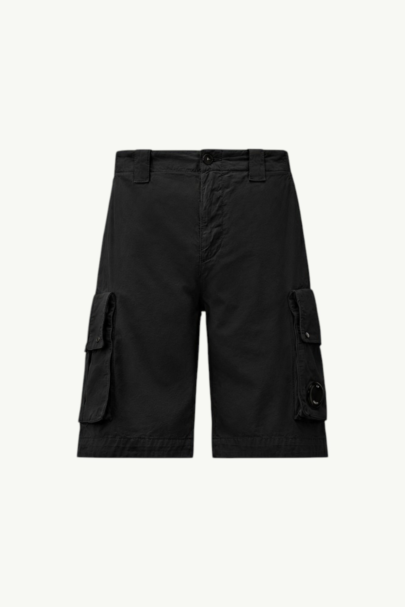 C.P. Company Cotton Gabardine Lens Cargo Shorts Black - 20CMBE245A-110340O-999