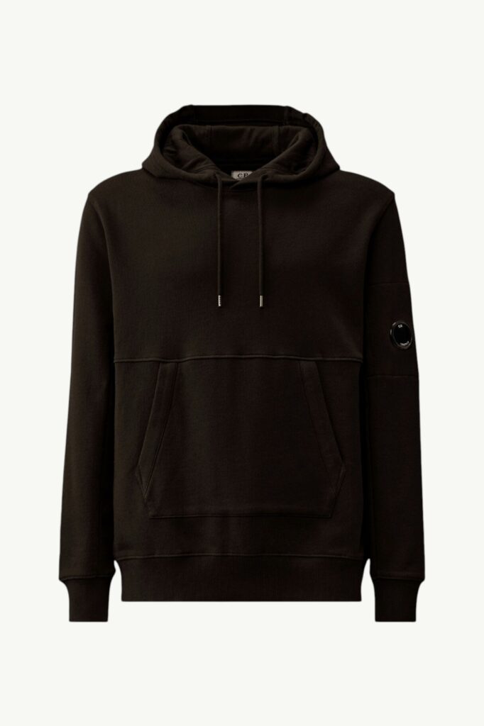 C.P. Company Diagonal Raised Hooded Lens Sweatshirt Black - 14CMSS023A-005086W-999