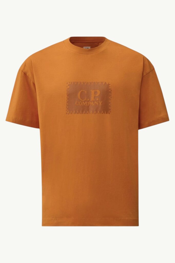 C.P. Company Jersey 30/1 Short Sleeve Logo Label T-Shirt Desert Sun - Orange - 20CMTS723A-005100W-436