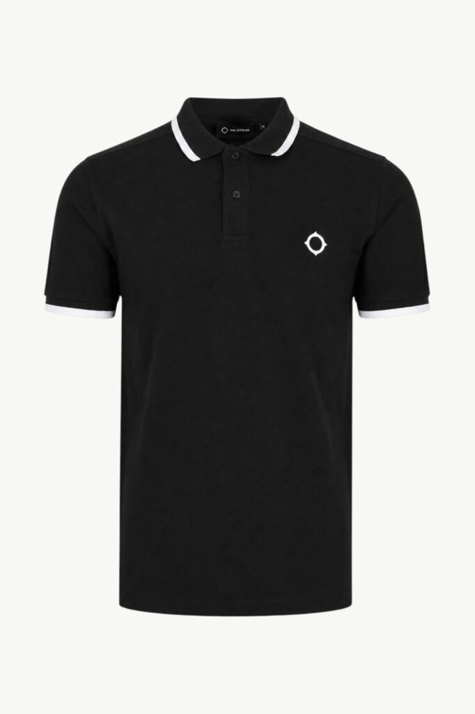 Ma.Strum Block Tipped Polo Black - MAS4511-M000