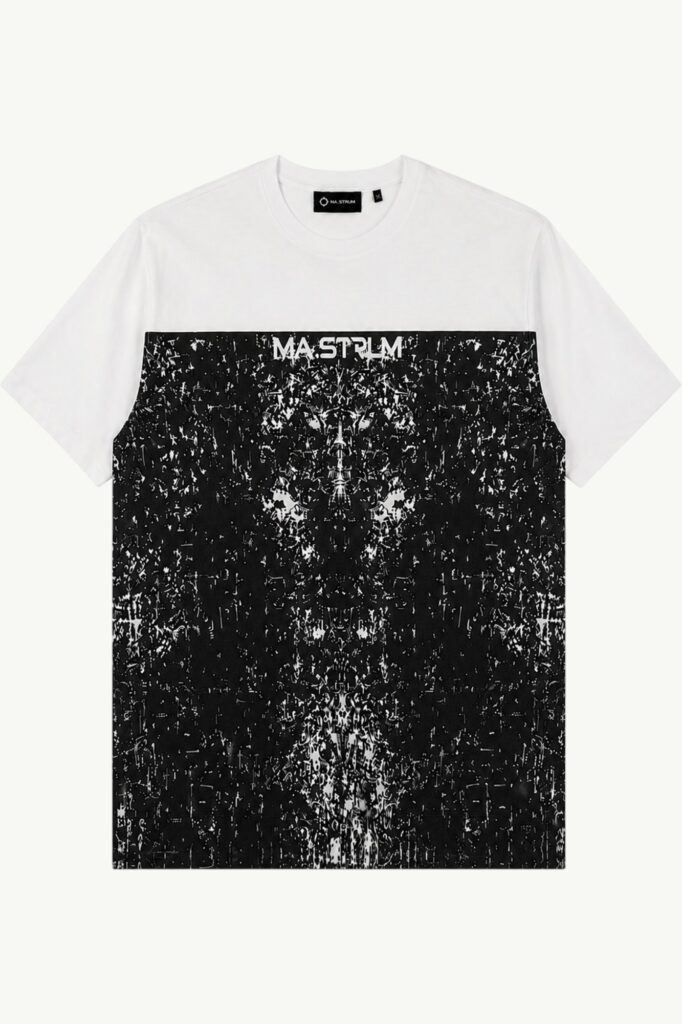 Ma.Strum Global Design And Innovation Half Body Print Tee T-Shirt White - MAS8393-M100