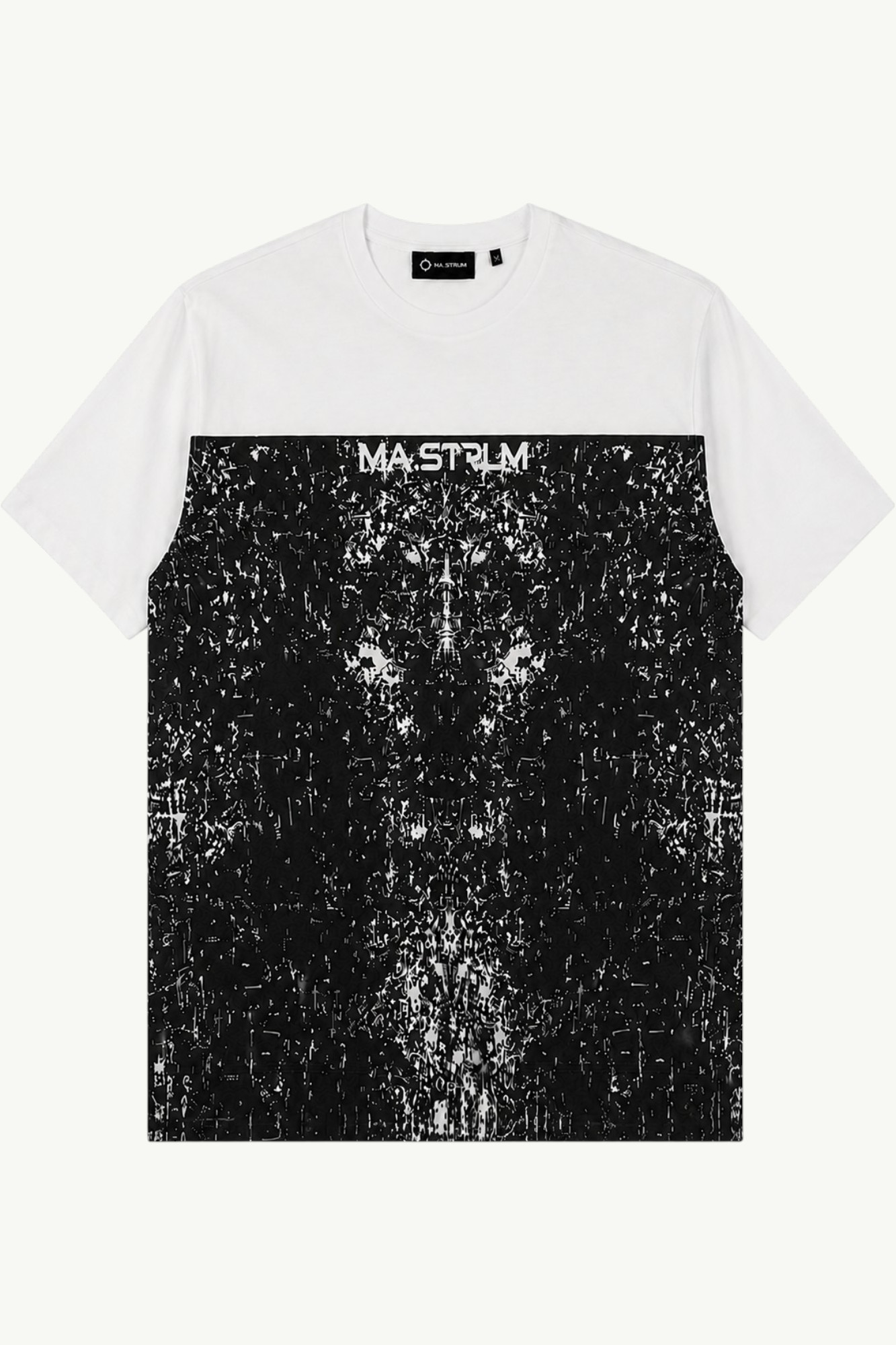 Ma.Strum Global Design And Innovation Half Body Print Tee T-Shirt White - MAS8393-M100