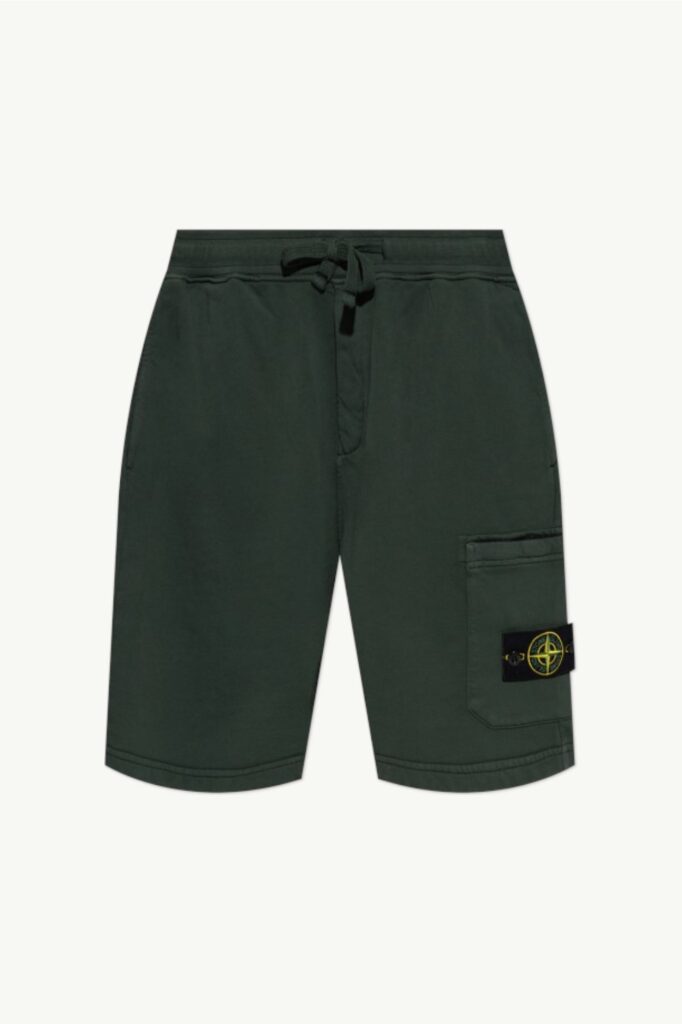 Stone Island Organic Cotton Fleece Regular-fit Cargo Shorts Charcoal Grey L1S156200011-S0051-V0065